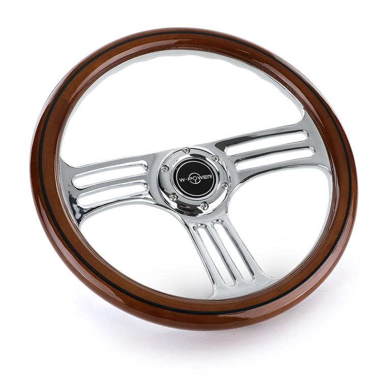 3-Spoke Wood / Chrome Sport Steering Wheel