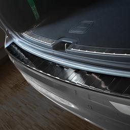 Black Brushed Steel Rear Bumper Protector that fits Volvo XC60 II