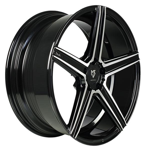Complete wheel set of MB Design KV1 Glossy black Polished