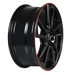 Complete wheel set of MB Design MB1 Black - Red